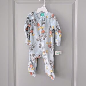 NWT Disney Mickey Mouse Fleece Footie Pajama - Blue